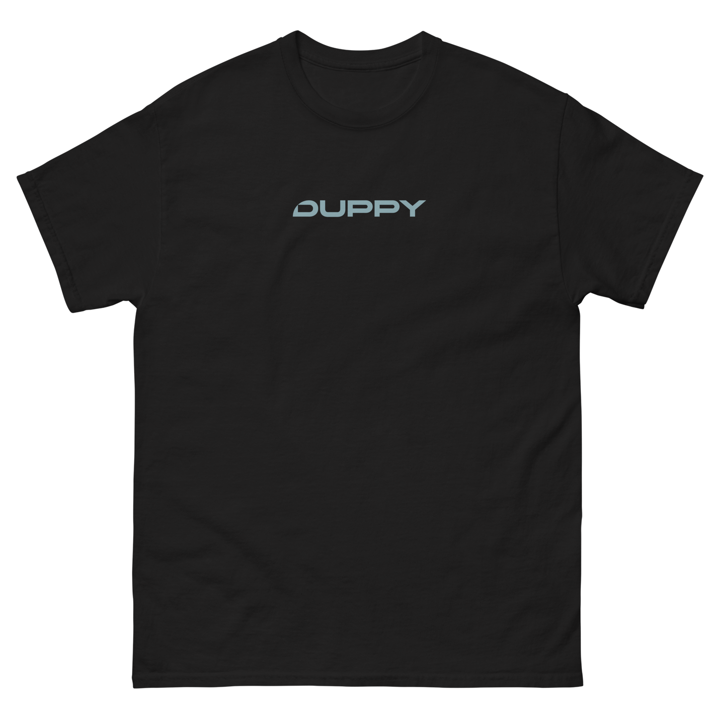 Black Unisex T-Shirt Duppy Skull Outline (Back Print)