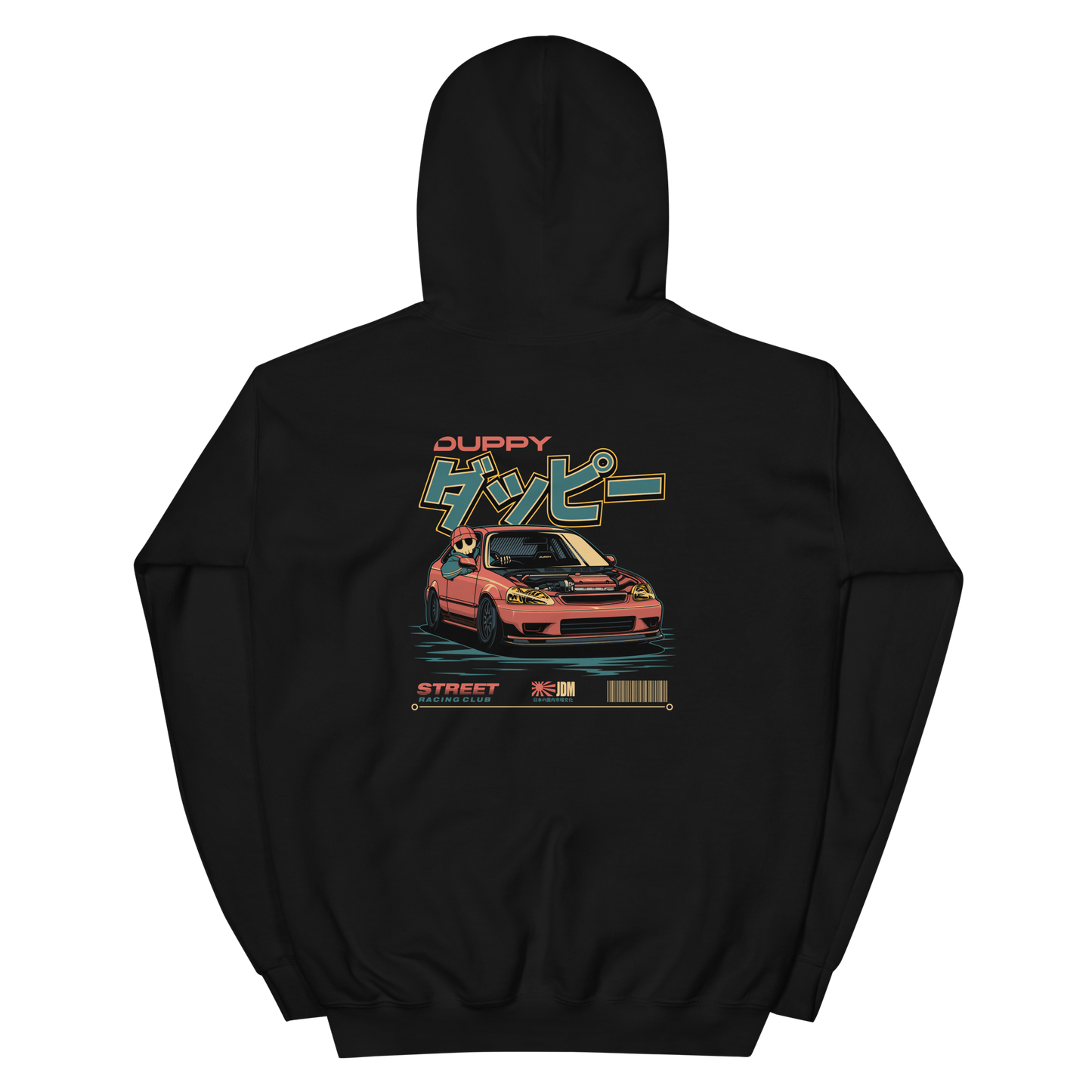 Black Unisex Hoodie - Duppy Skull Driver Em1