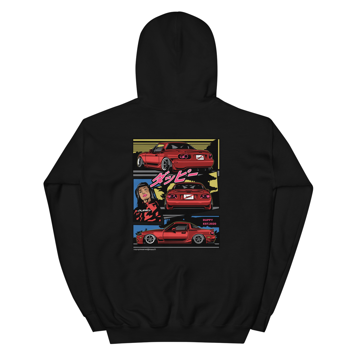 Black Unisex Hoodie - Mx5 Print