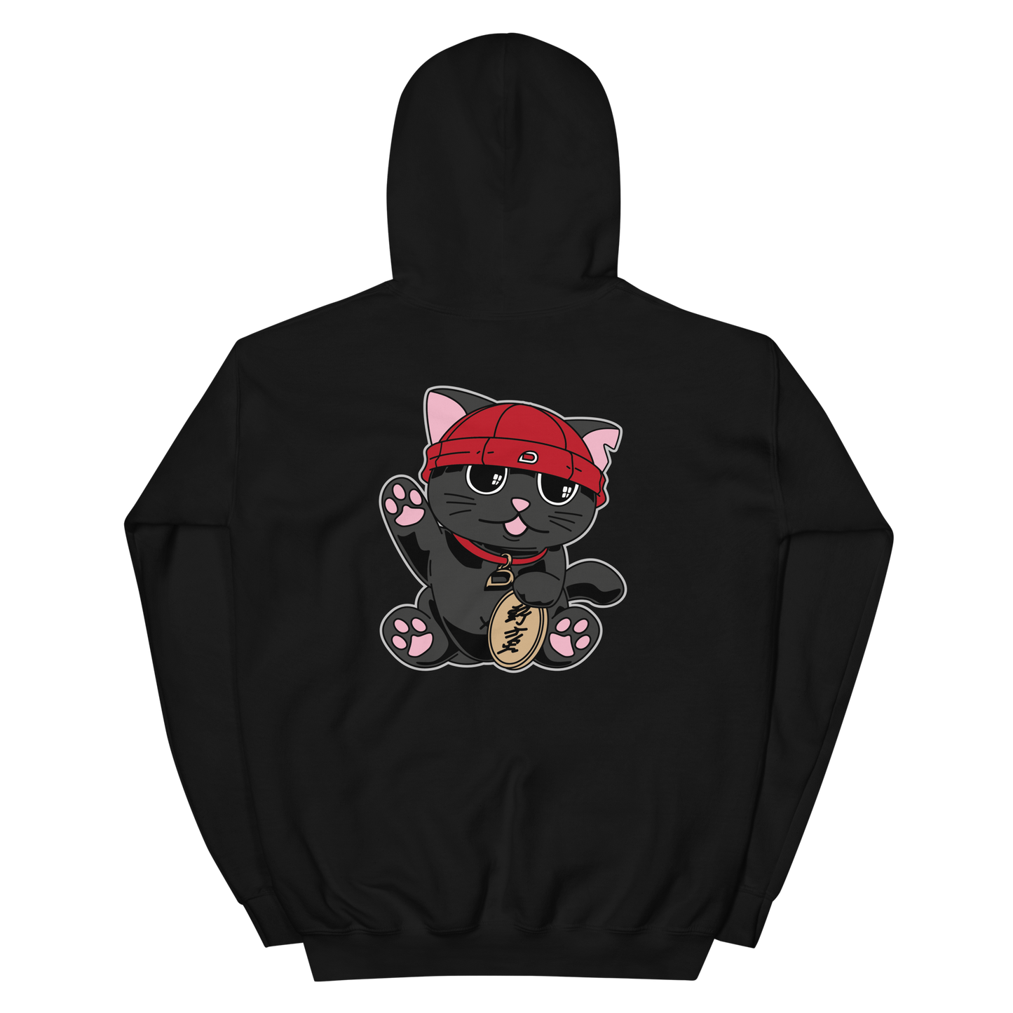Black Unisex Hoodie - Duppy Maneki-neko