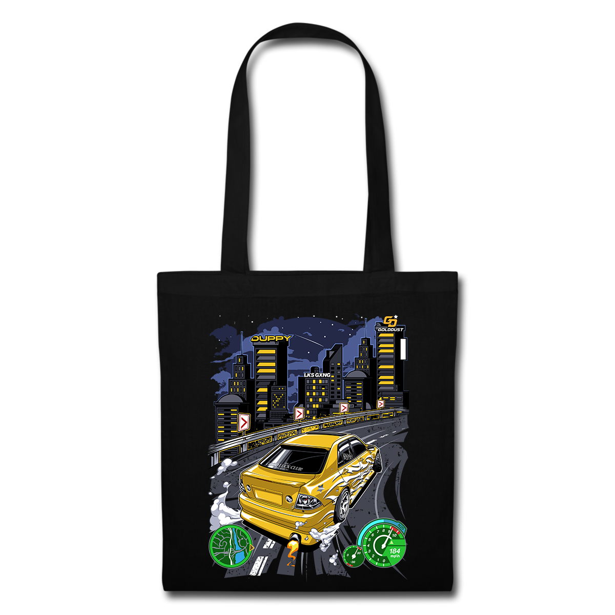 Black Tote Bag - Gold Dust