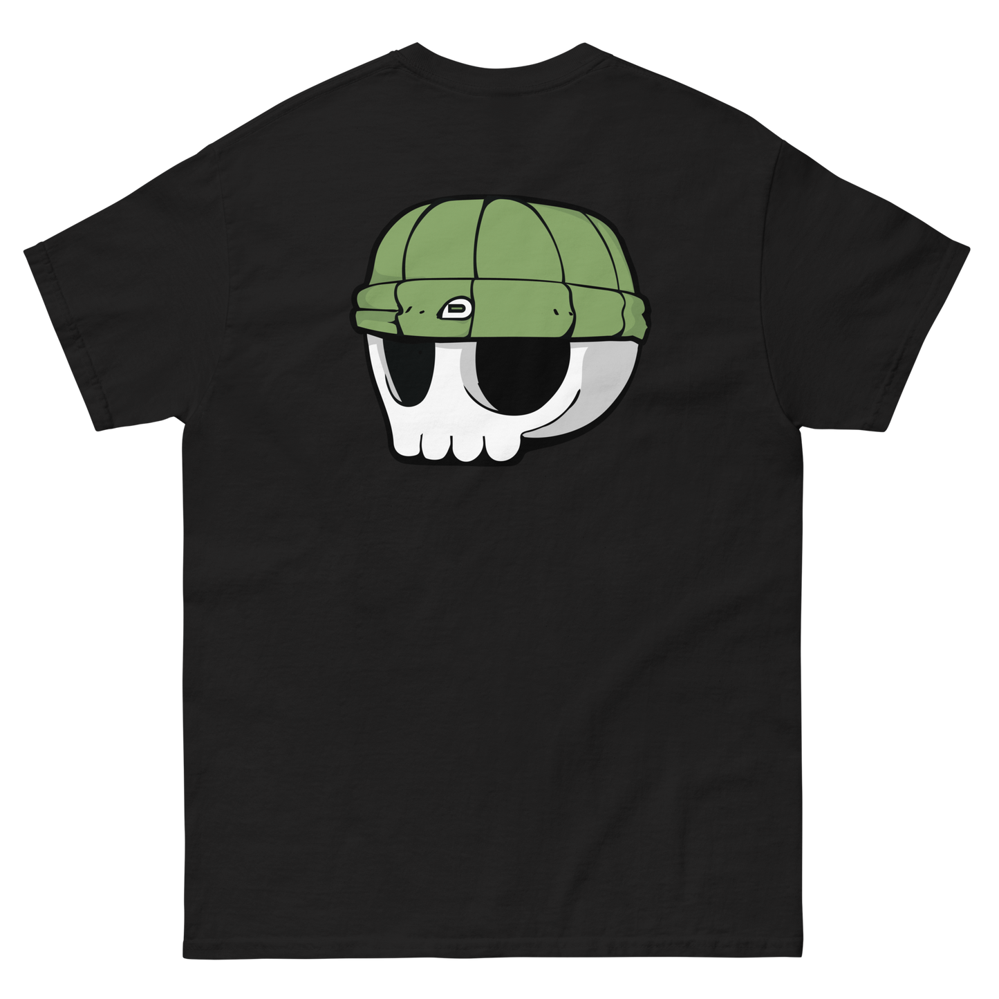 Black Unisex T-Shirt - Kiwi Beanie Skull Logo (Back Print)