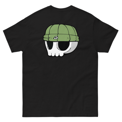 Black Unisex T-Shirt - Kiwi Beanie Skull Logo (Back Print)
