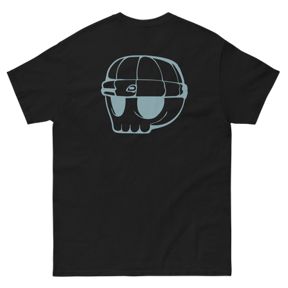 Black Unisex T-Shirt Duppy Skull Outline (Back Print)