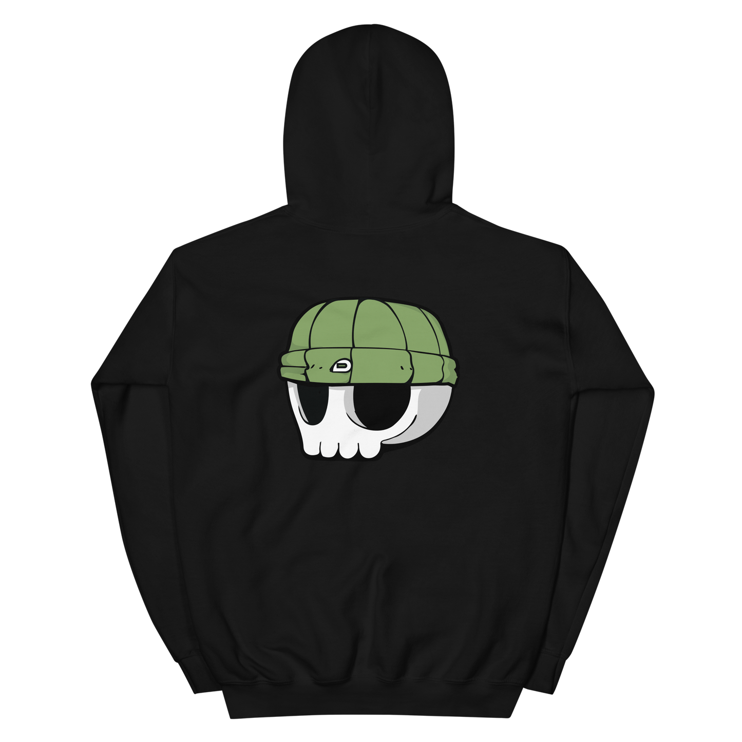 Black Unisex Hoodie - Kiwi Beanie Skull Logo (Back Print)