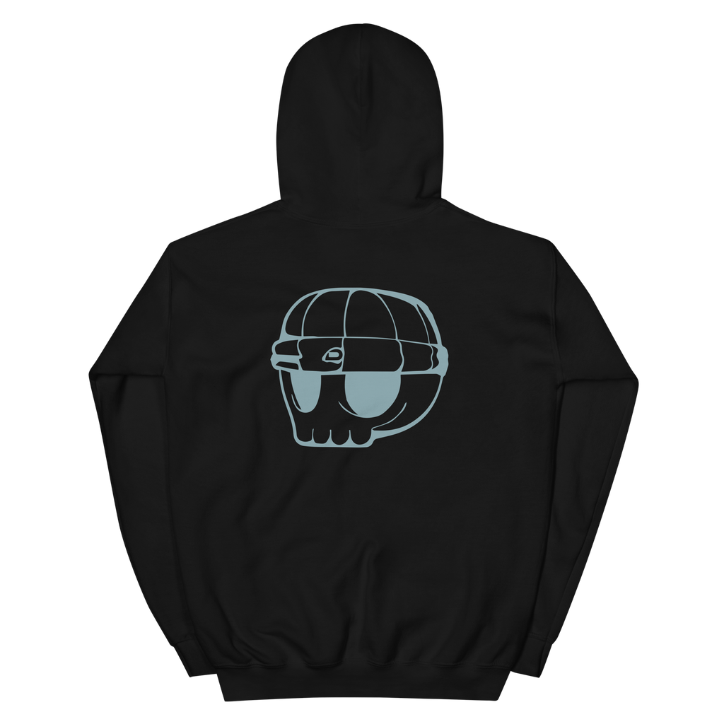 Black Unisex Hoodie Duppy Skull Outline (Back Print)