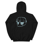 Black Unisex Hoodie Duppy Skull Outline (Back Print)