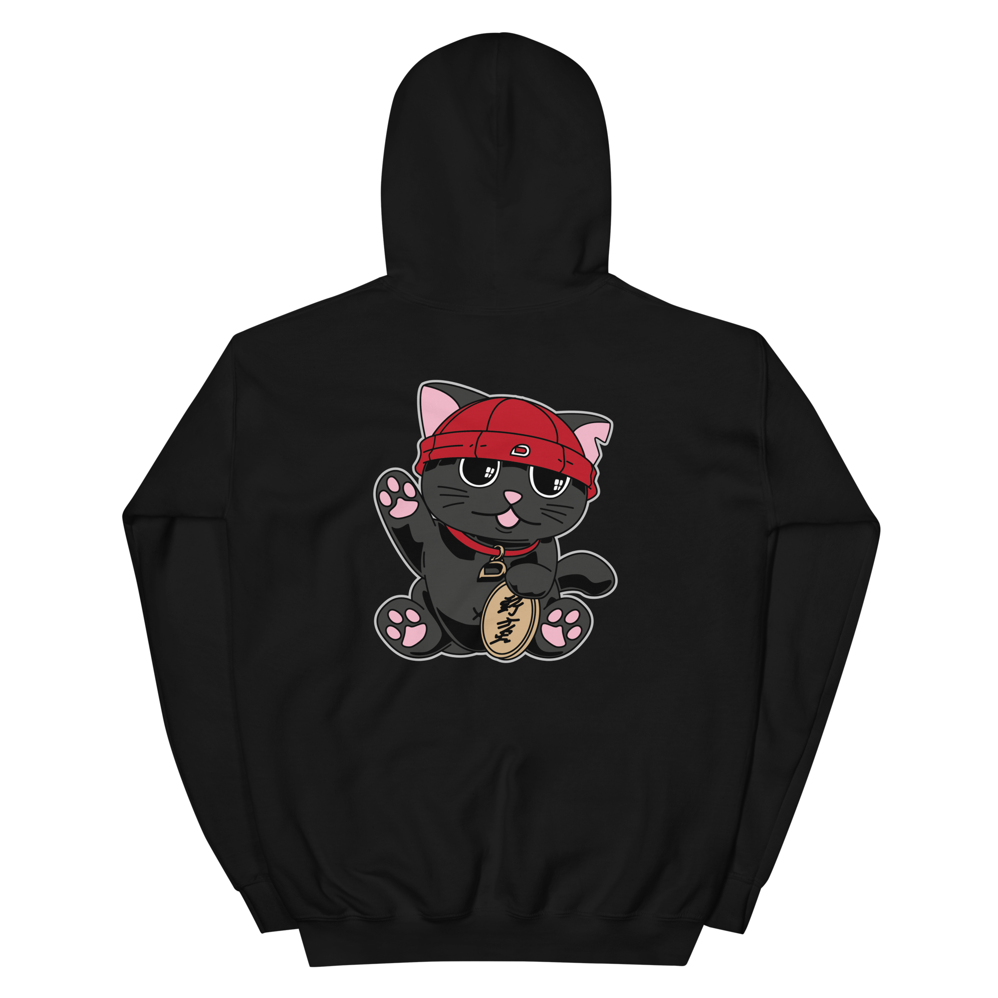 Black Unisex Hoodie - Duppy Maneki-neko