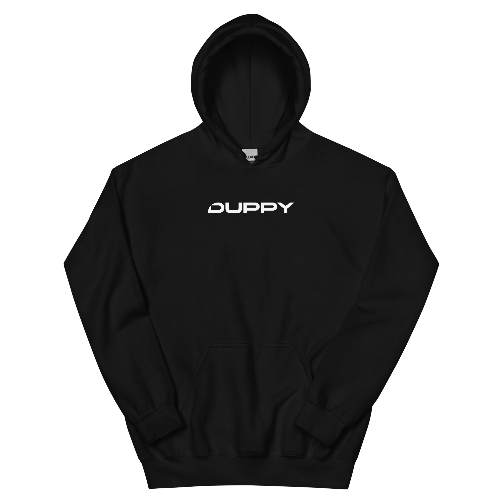 Black Unisex Hoodie - Duppy White Text Logo