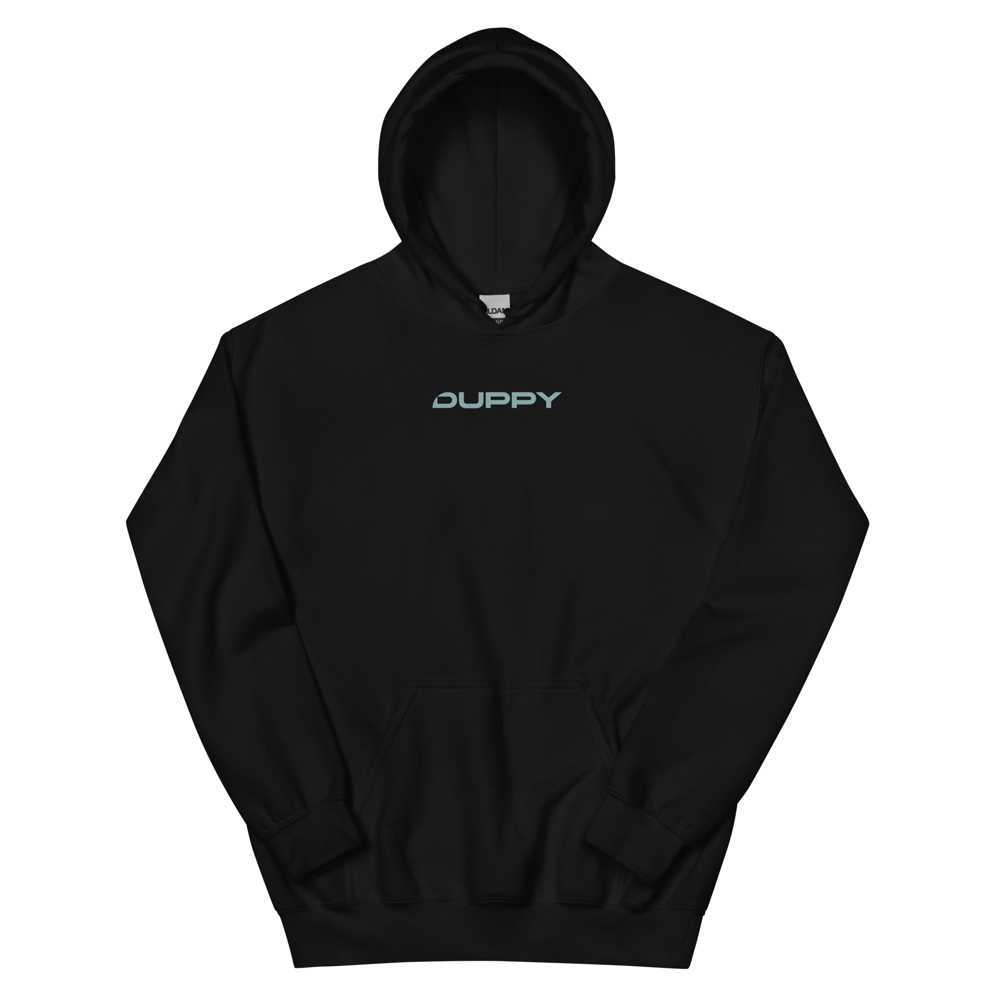 Black Unisex Hoodie Duppy Skull Outline (Back Print)